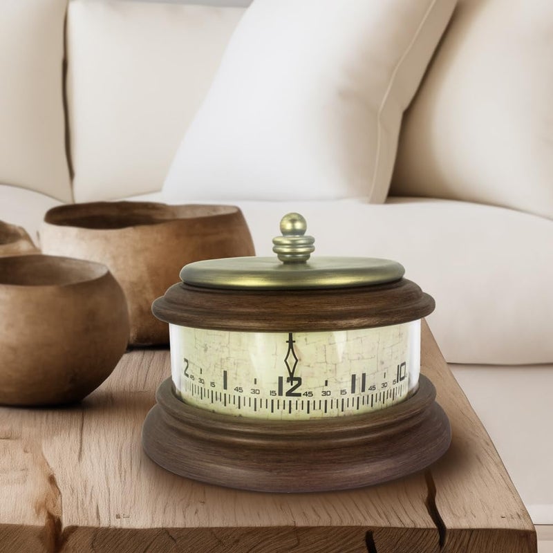 Presentime & Co. Louis XVI Mantel Clock, Desk & Shelf Clock, Retro Tabletop Clock for Living Room, Bedroom, Shelf Decoration, Fireplace, Farmhouse Decor, Walnut Brown Finish. - Image 5